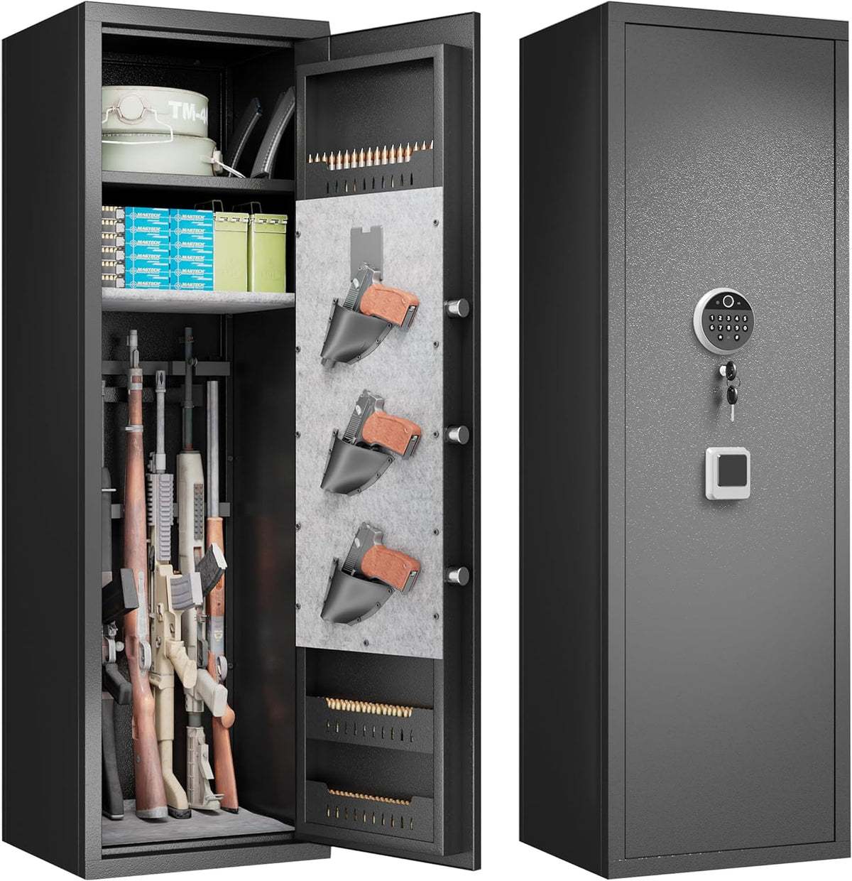 Biometric Fingerprint Fireproof Gun Safe with Ammunition Storage Rack and Led Light N371869
