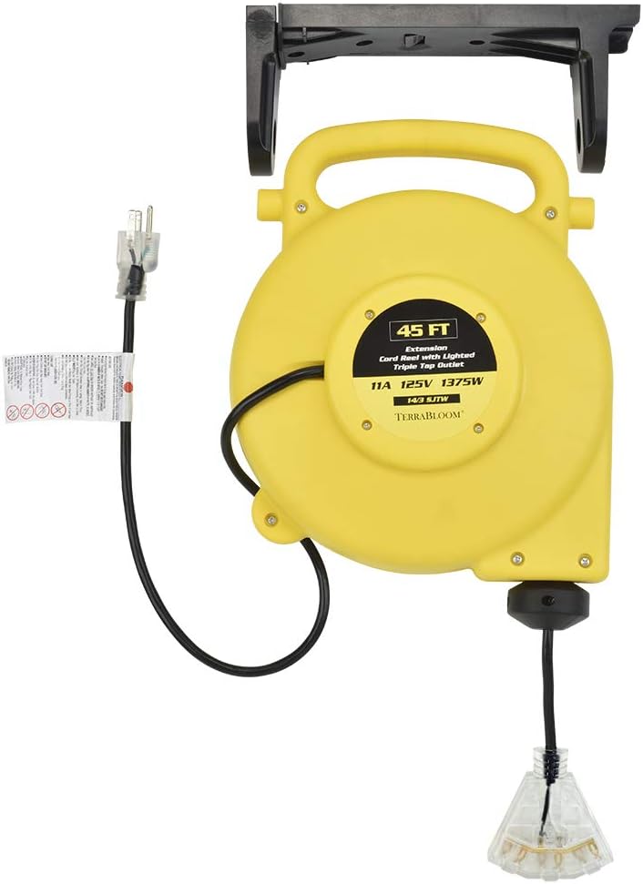 40 Ft 12/3 Retractable Extension Cord Reel with 3 Outlets L99985