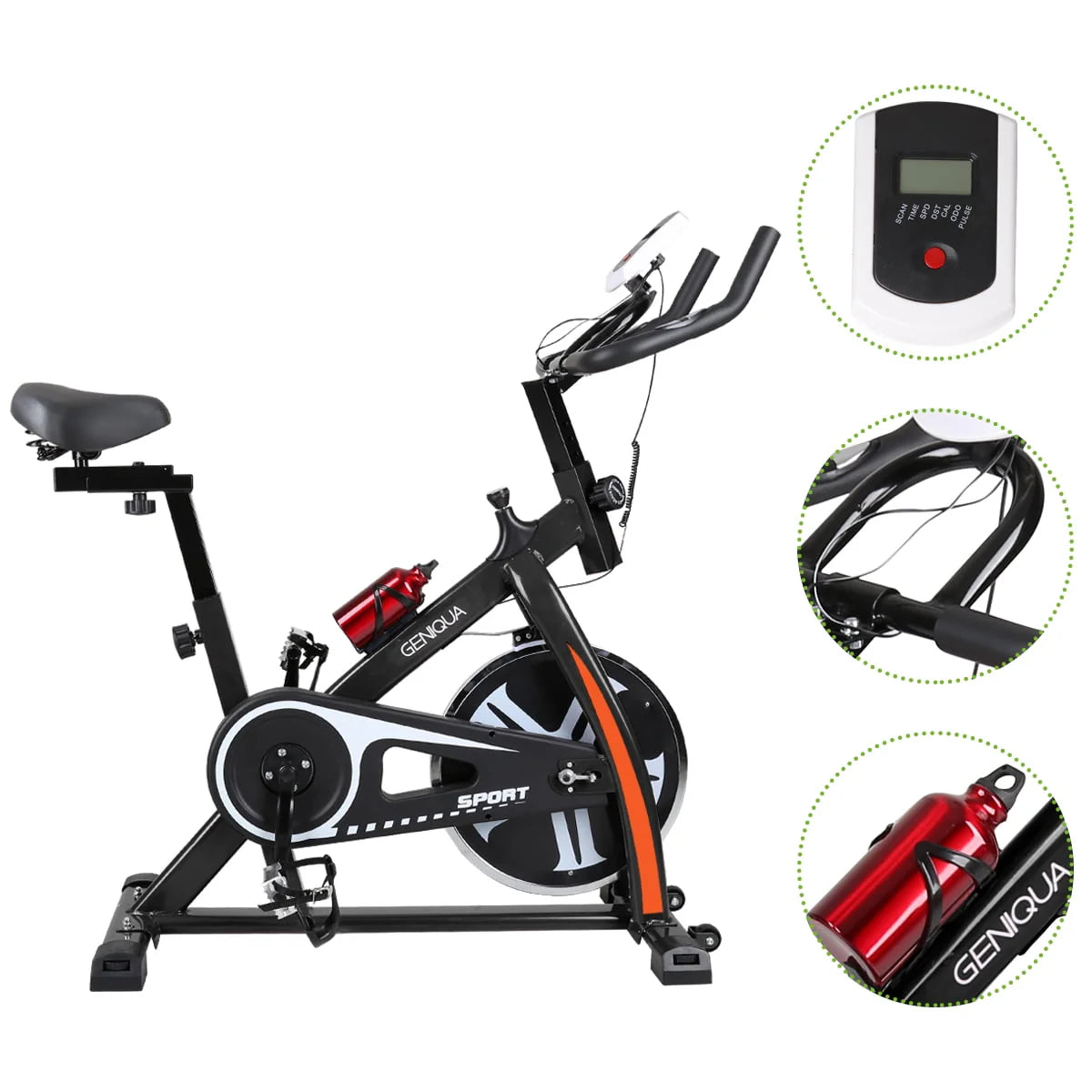 Black Indoor Exercise Bike Stationary Cycling I442