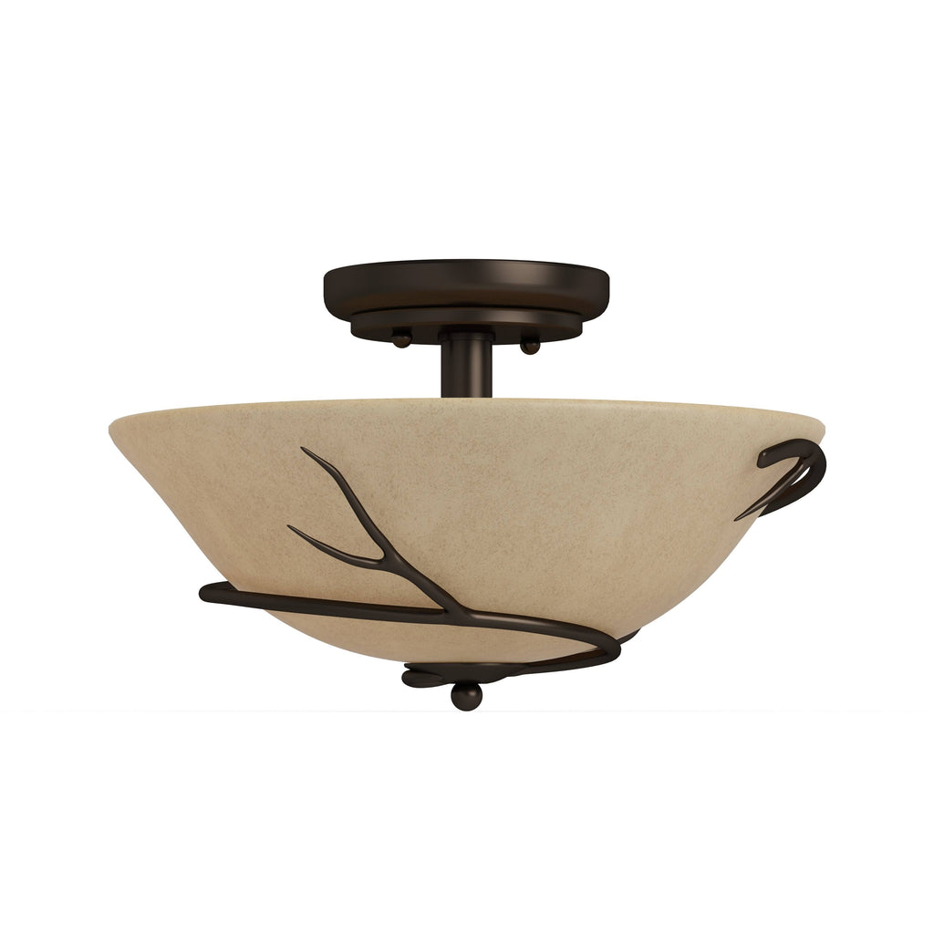 Blackened Bronze 2-Light Flush Mount V611