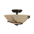 Blackened Bronze 2-Light Flush Mount V611