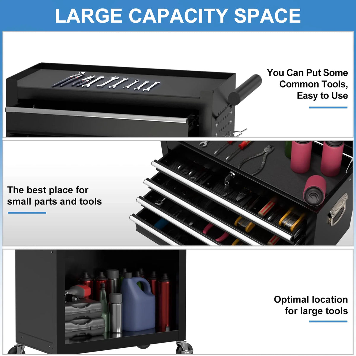 Blue 8 Drawer Steel Rolling Tool Chest R268