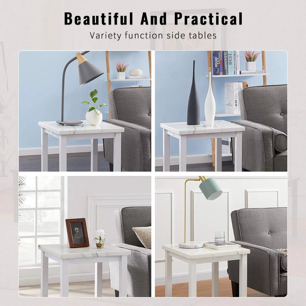 3 Piece Faux Marble Coffee Table Set G80423