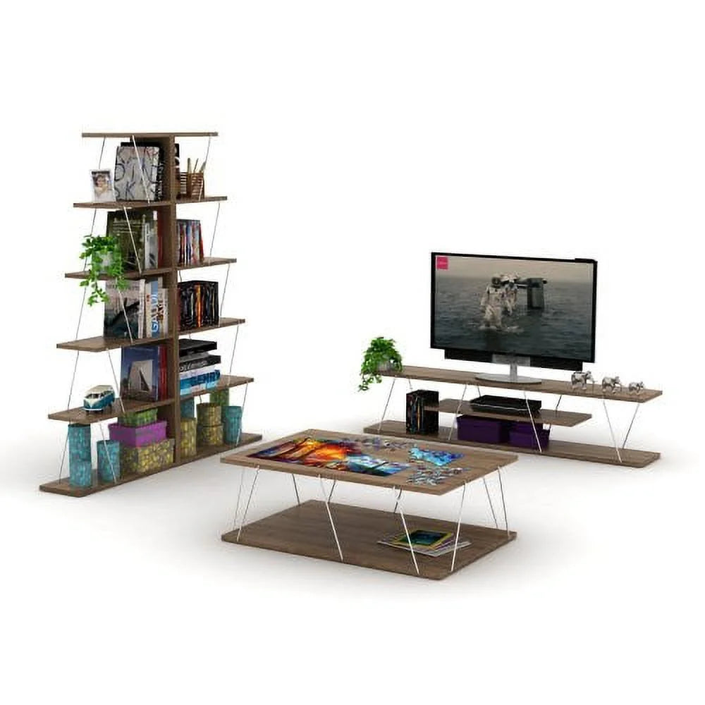 Mid Century Modern 4 Shelves 56 inch Low Tv Stand I6678
