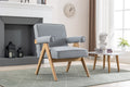 Mid-Century Modern Accent Chair with Solid Wood Armrest K581278