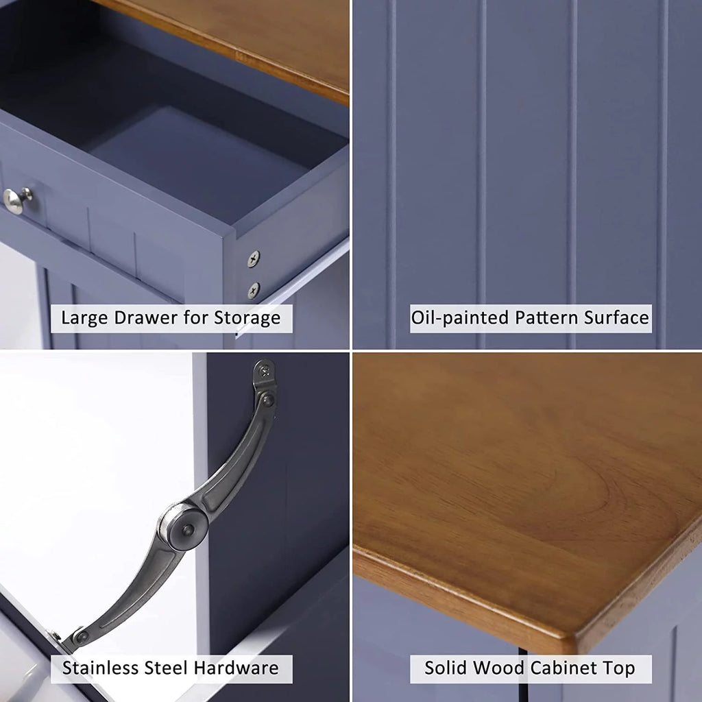 Mist Blue Tilt Out Trash Cabinet with Drawer W594703