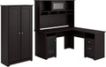 L Shaped Desk with Hutch and Tall Storage Cabinet Z29988