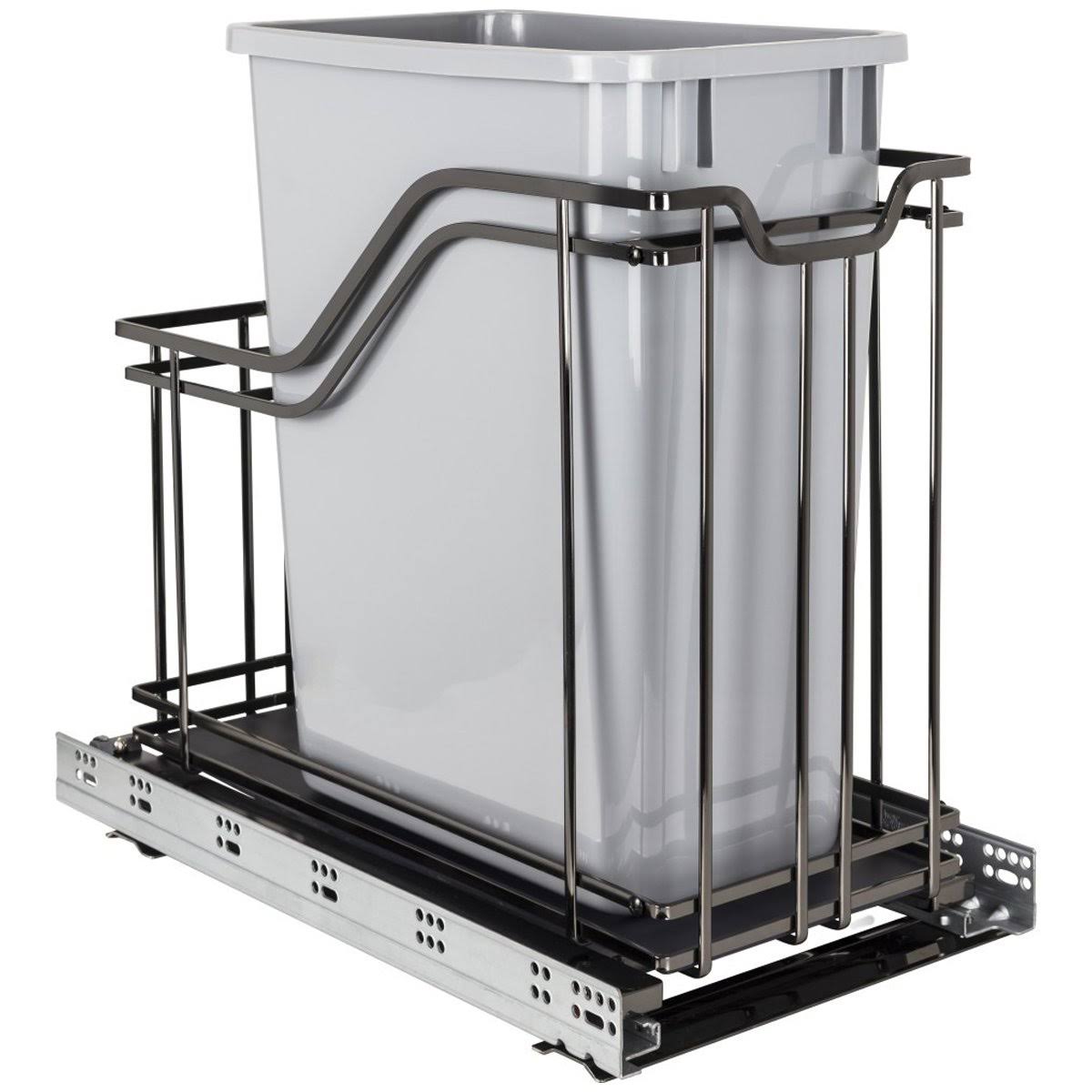Polished Chrome Metal Trashcan O887728