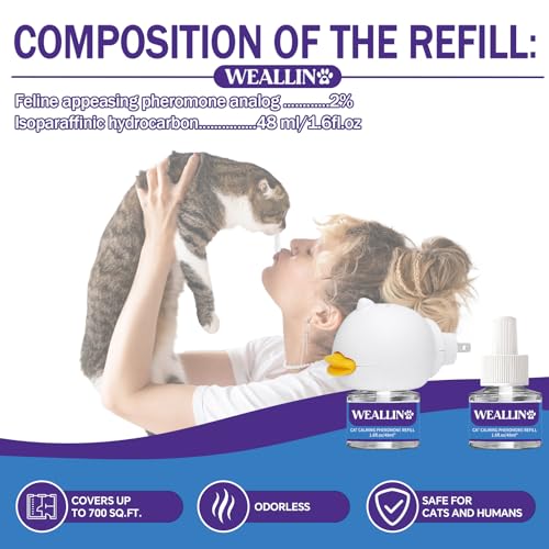 Cat Calming Diffuser Kit with 1 Diffuser + 2 Refill 48ml Vial J945691