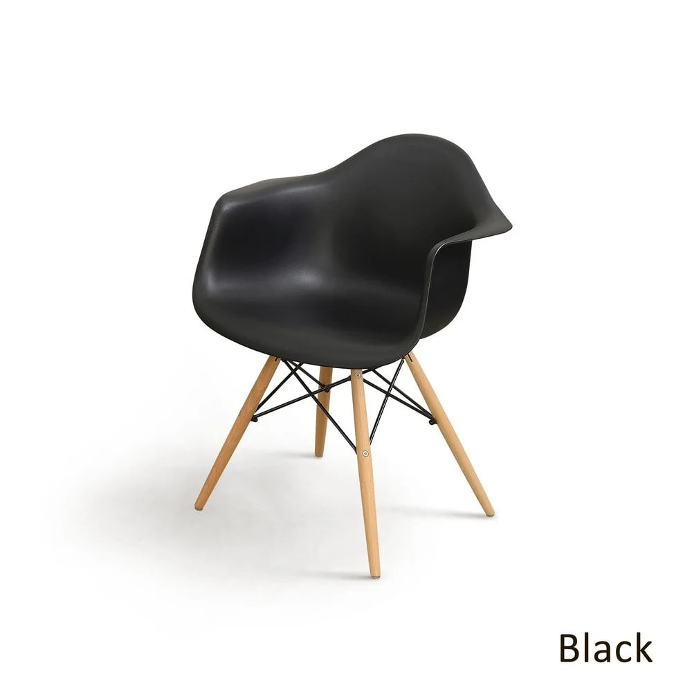 Light Brown Wood Flared Arm Dining Chairs Set of 2 U48646