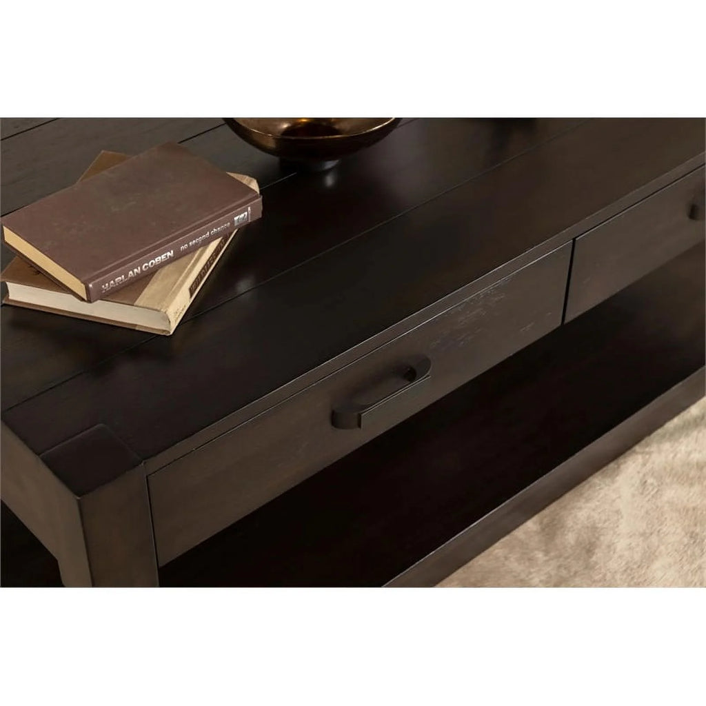 Brown 2-Drawer Wood Coffee Table Q901605
