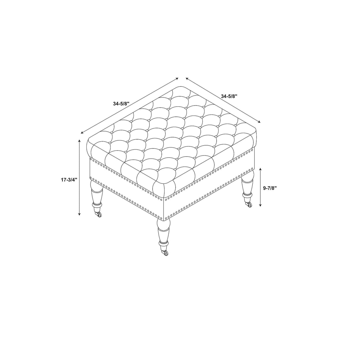 Natural Square Tufted Ottoman O647442