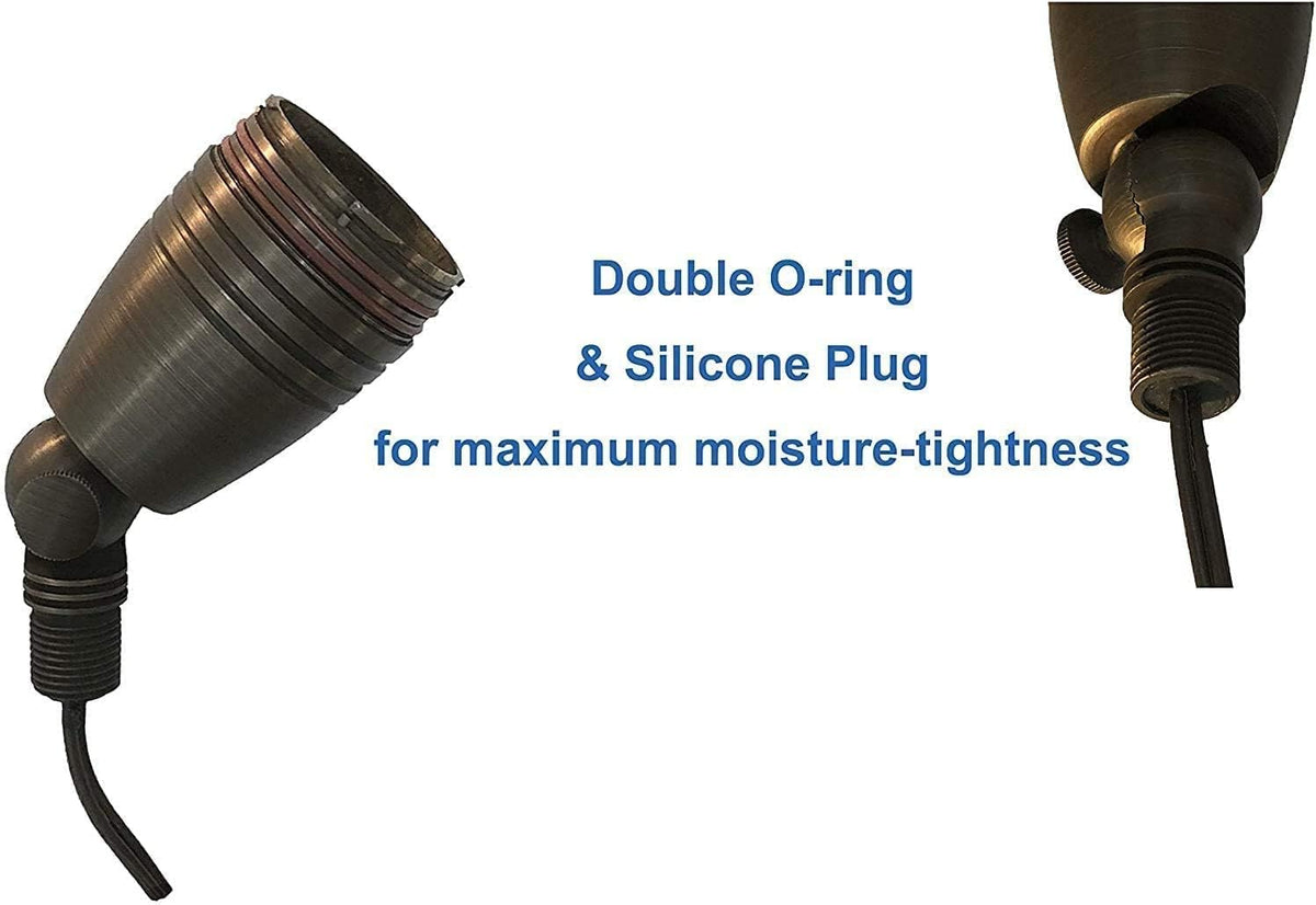Solid Brass 6 Packs 12V Low Voltage Waterproof Landscape Spotlight M242563