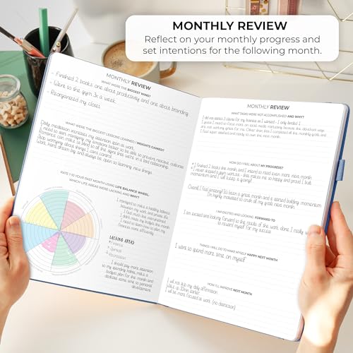 Undated Weekly & Monthly Life Planner with Time Slots, A4 (Black) I9870
