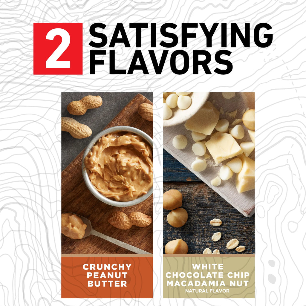 Crunchy Peanut Butter and White Chocolate Macadamia Nut Flavor Energy Bars, 2.4 oz (18 Count) B419