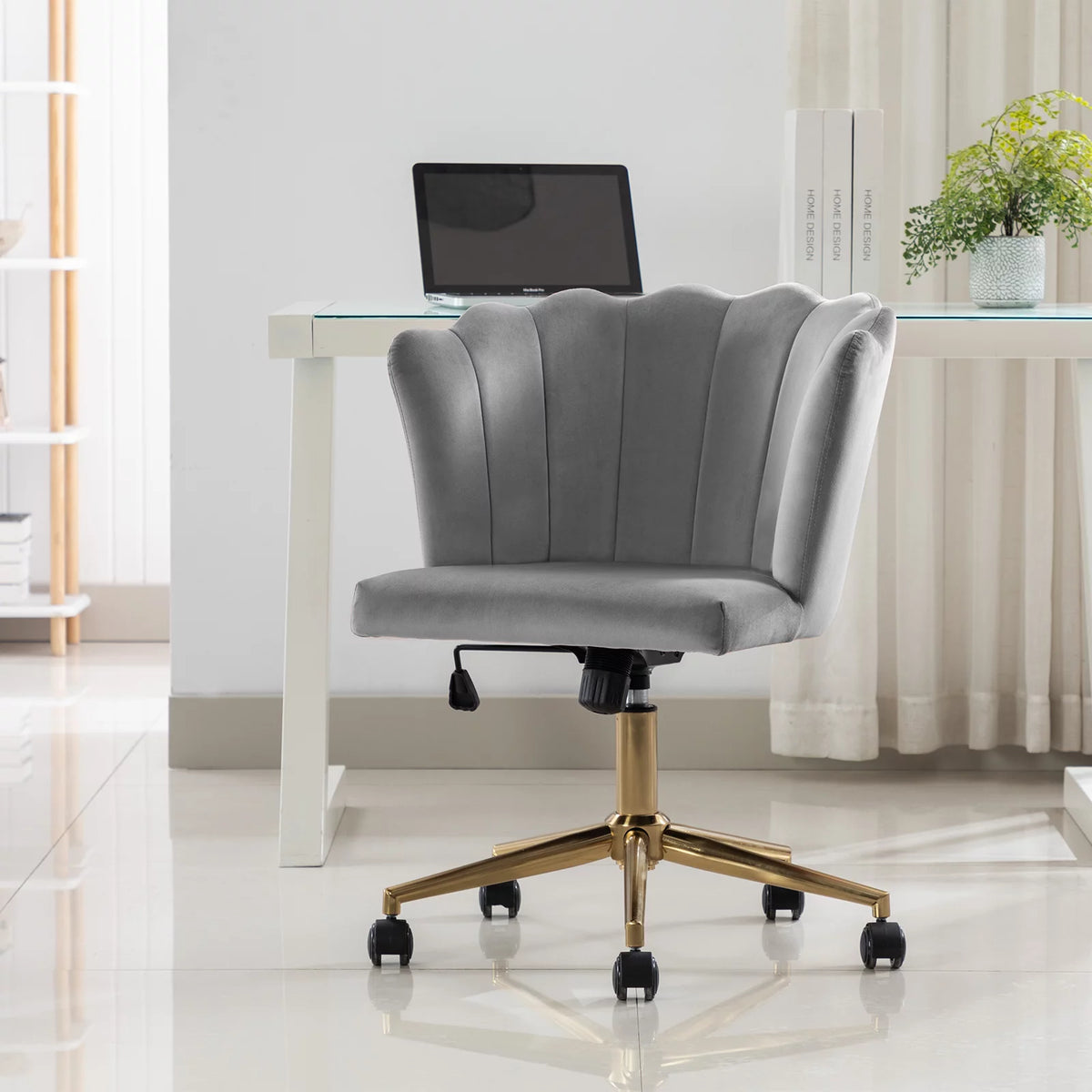 Velvet Swivel Office Chair E71716