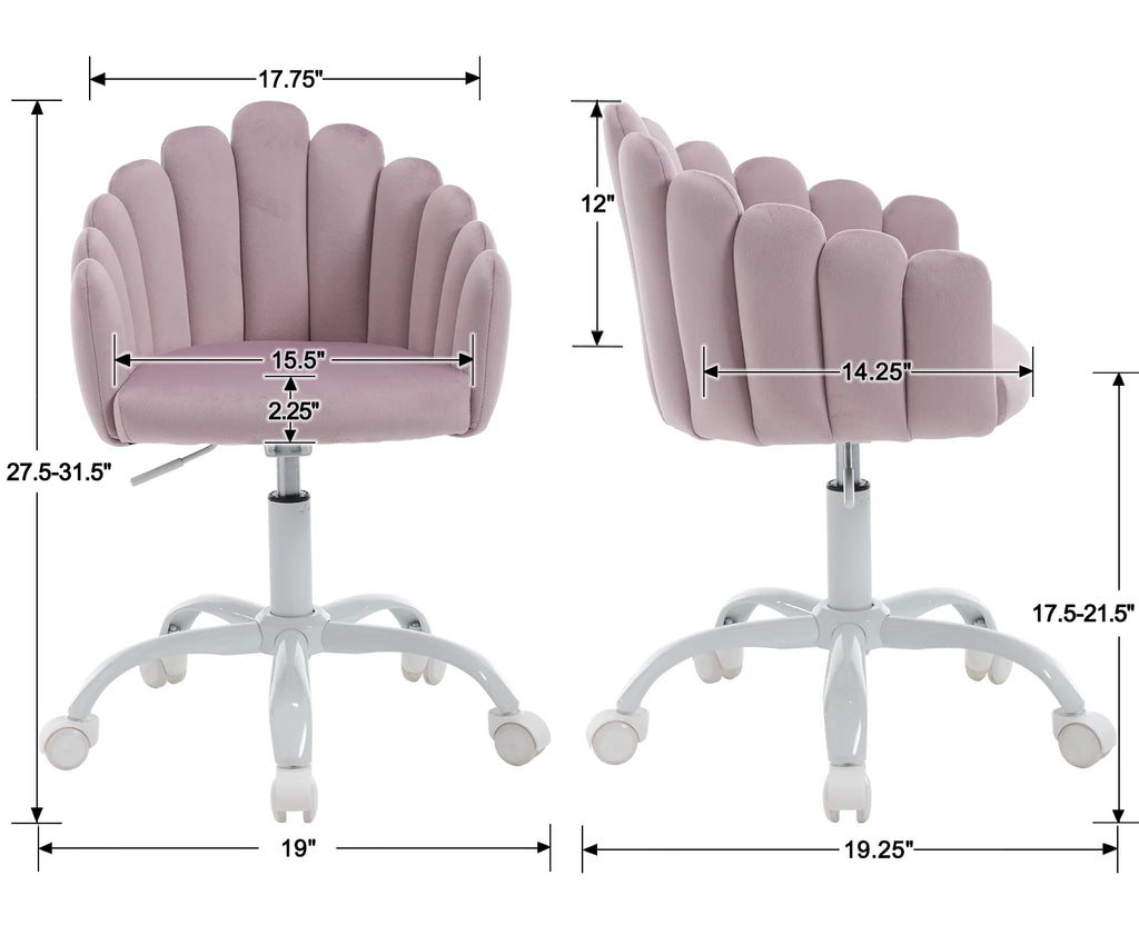 Purple Velvet Adjustable Kids Swivel Chair A158833