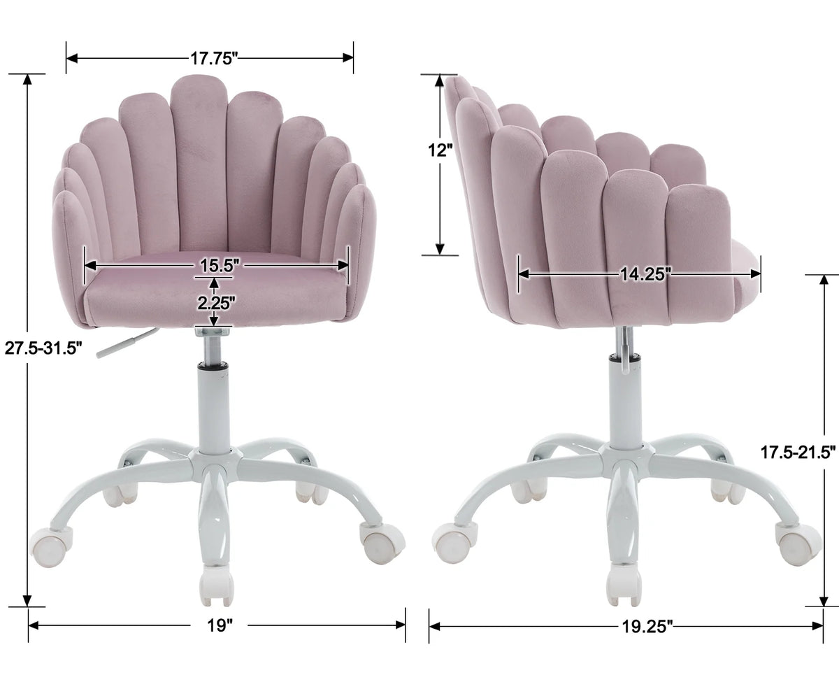Purple Velvet Adjustable Kids Swivel Chair A158833