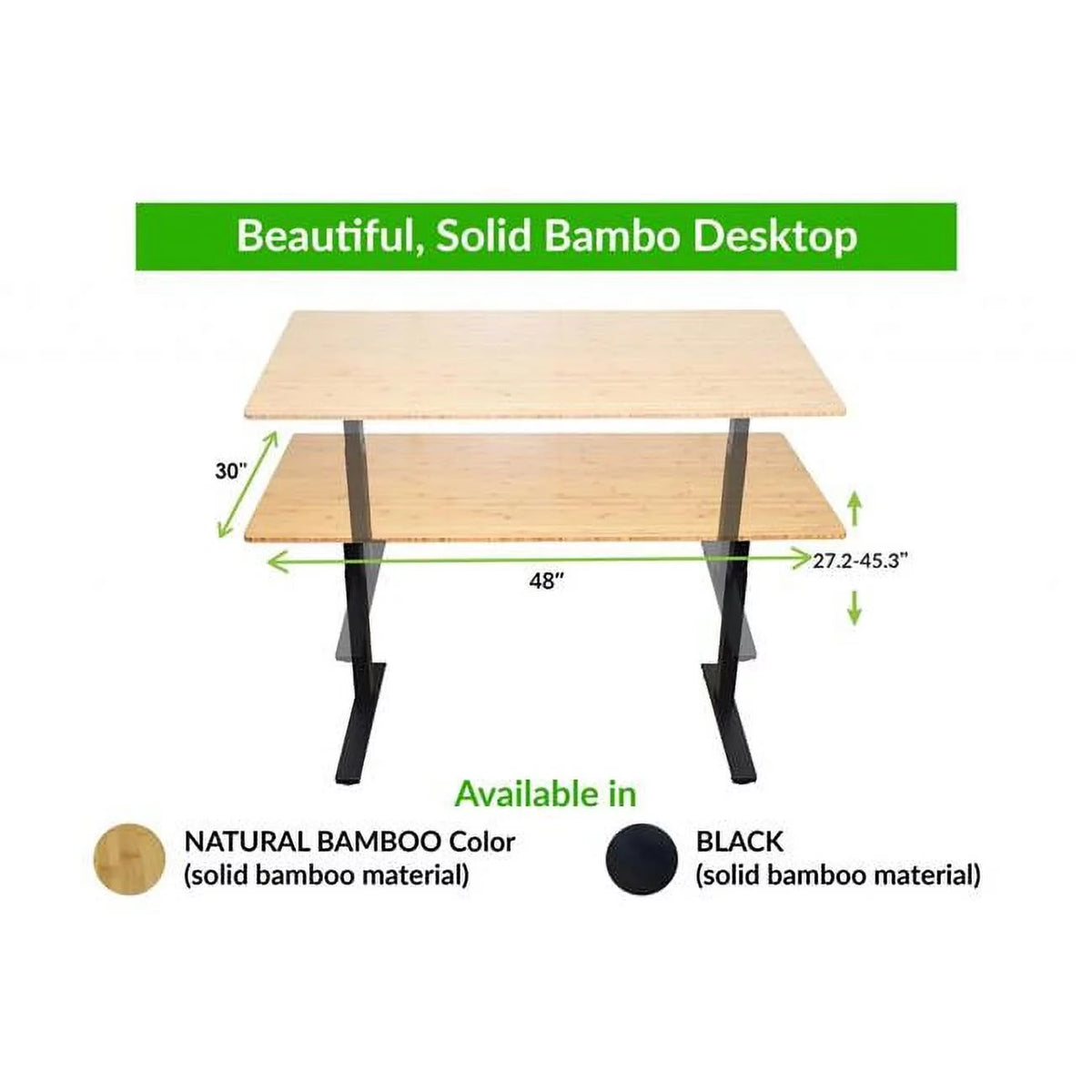 Natural Bamboo Dual Motor Adjustable Computer Desk A166