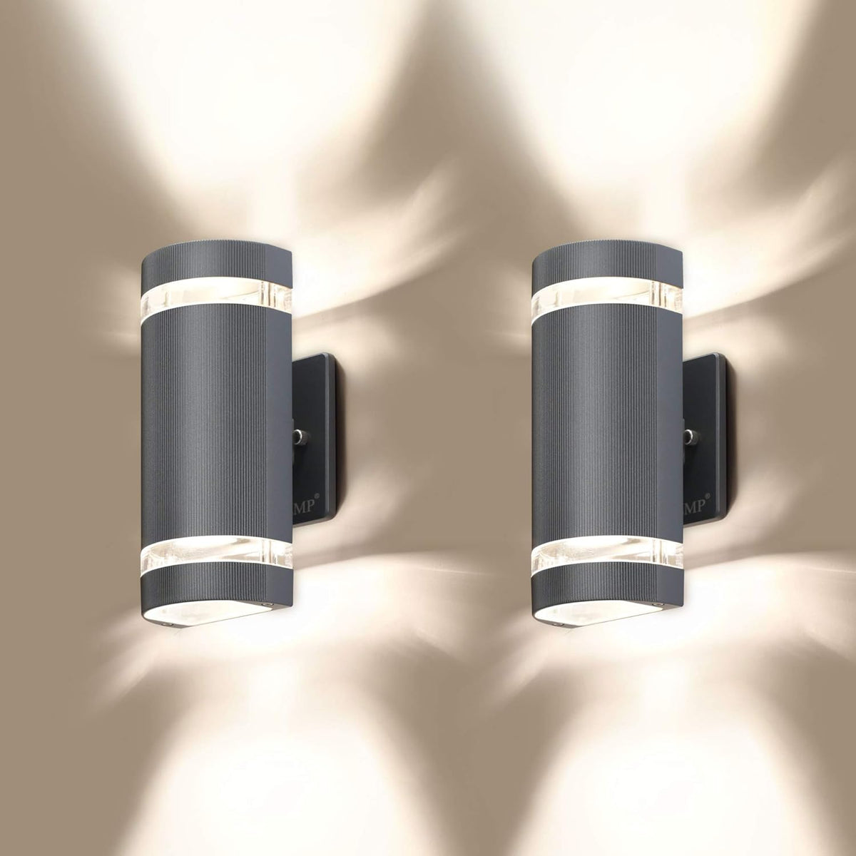 LED 4 Pack Semi Cylinder Up and Down Outdoor Wall Light, Aluminum Waterproof, 3000k 5W D694612