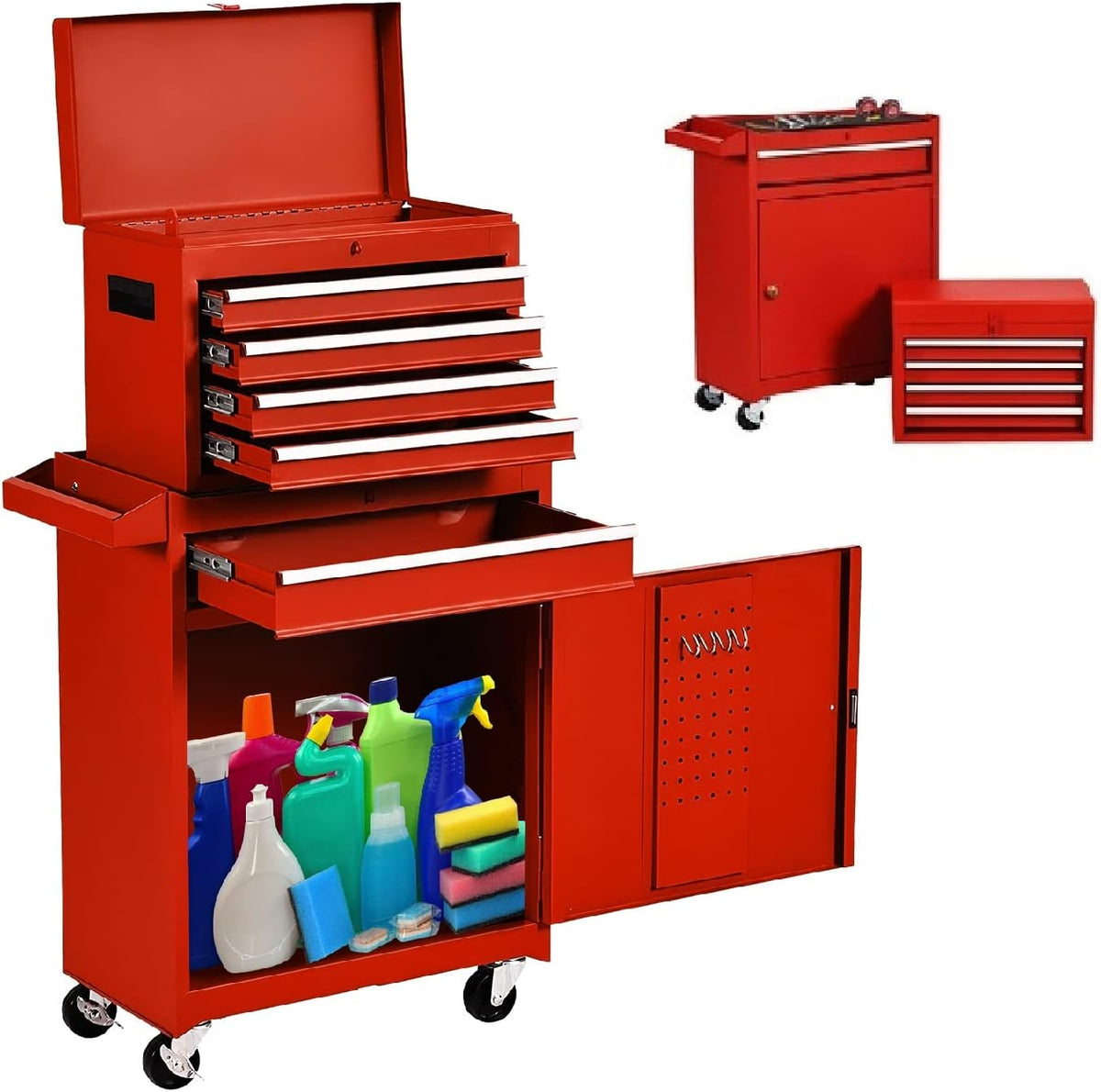 Red Rolling Tool Chest with Wheels D224