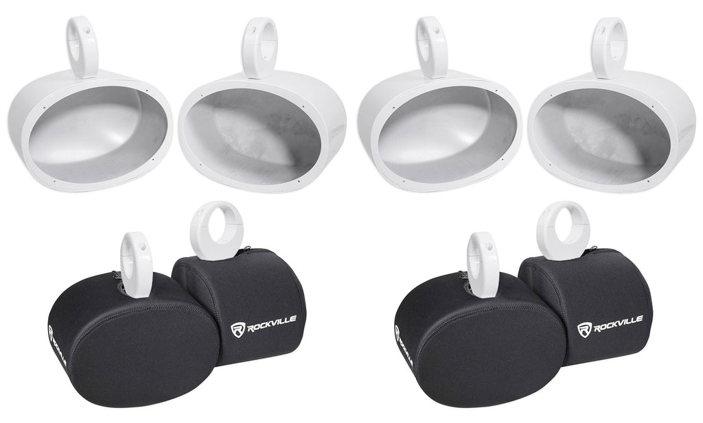 6x9" White Aluminum Wakeboard Tower Speaker Pods U3534
