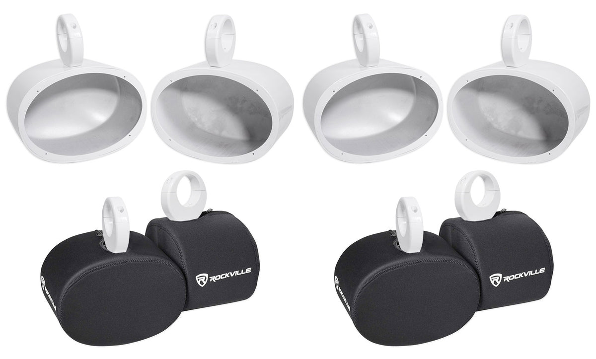 6x9" White Aluminum Wakeboard Tower Speaker Pods U3534