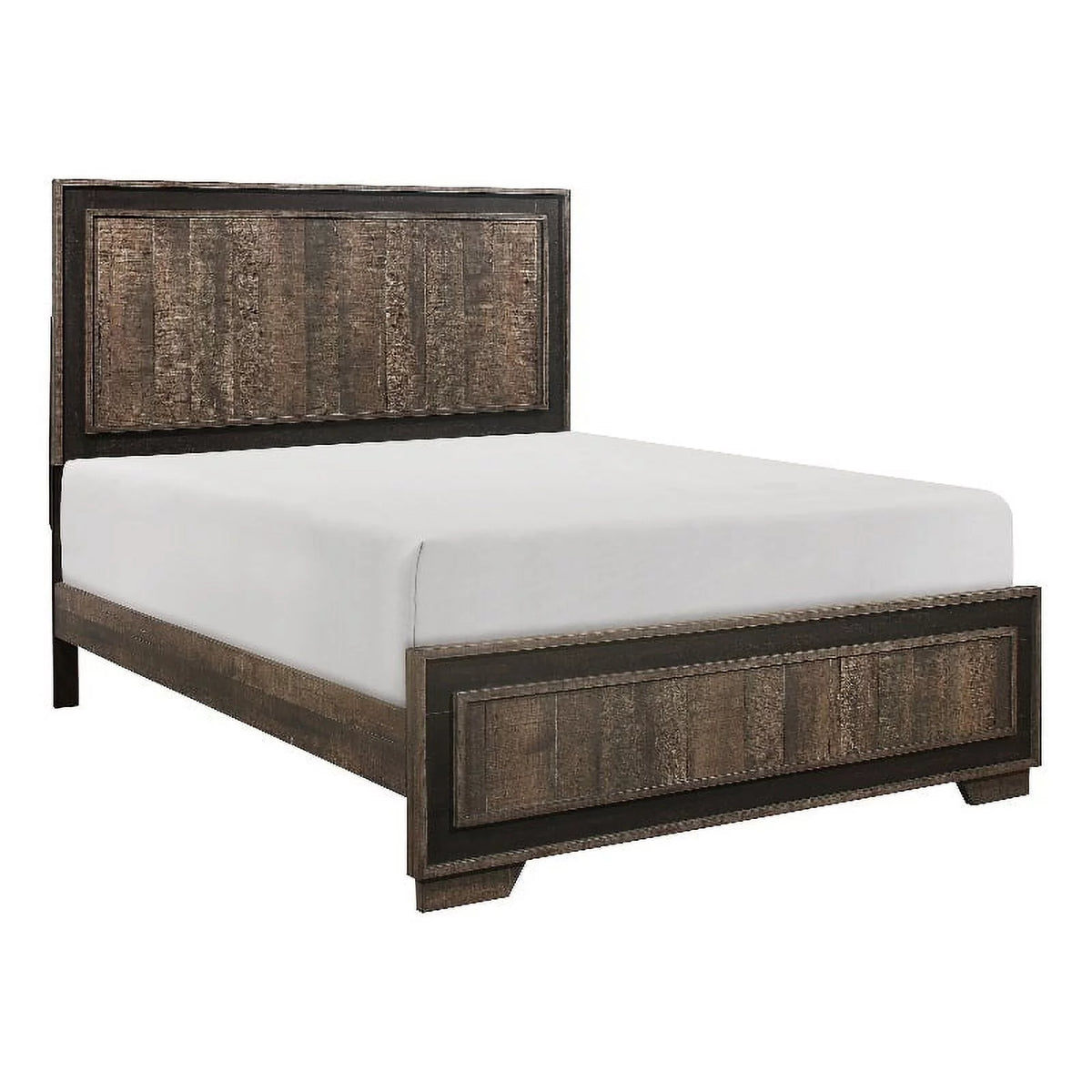 Queen Bed in Rustic Mahogany and Dark Ebony Q8116