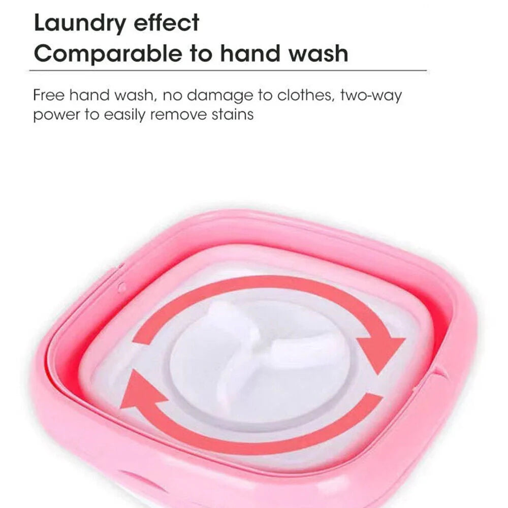 Mini Folding Portable Washing Machine with Dryer Bucket Blue R11759