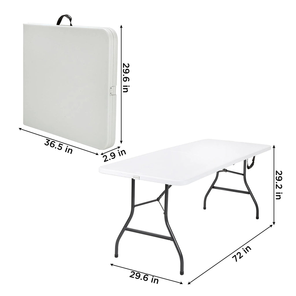 6 Foot Folding Table White Speckle N12579