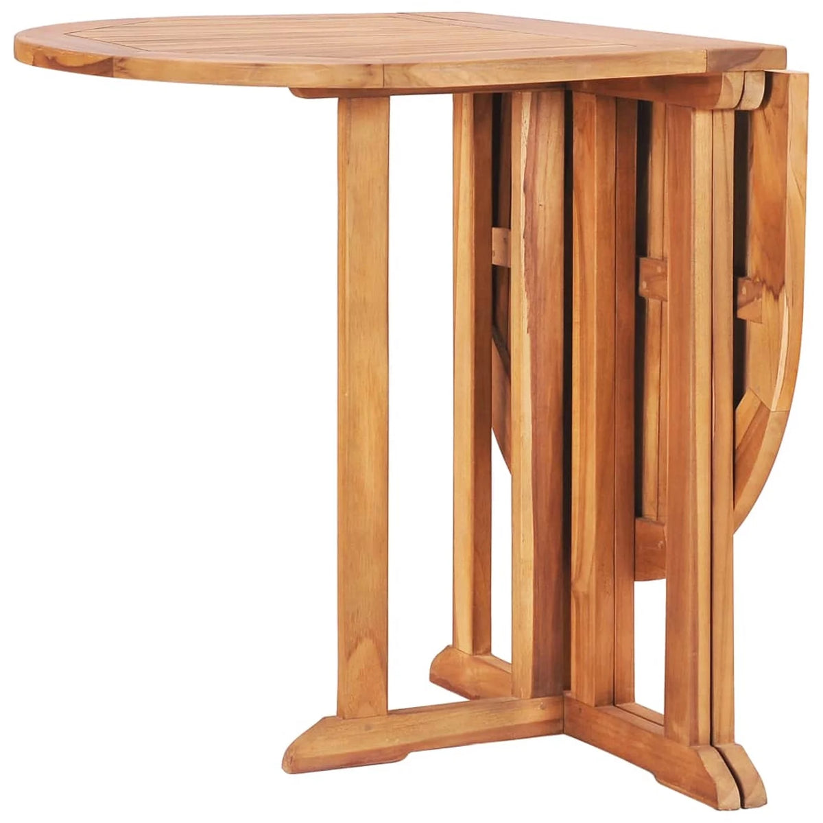 Folding Extendable Teak Wood Oval Outdoor Dining Table I831558