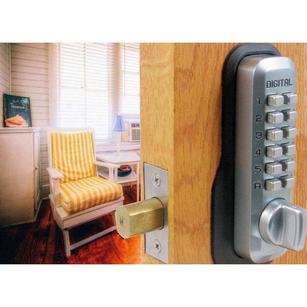 Satin Brass Mechanical Keyless Combination Deadbolt Lock Y76712