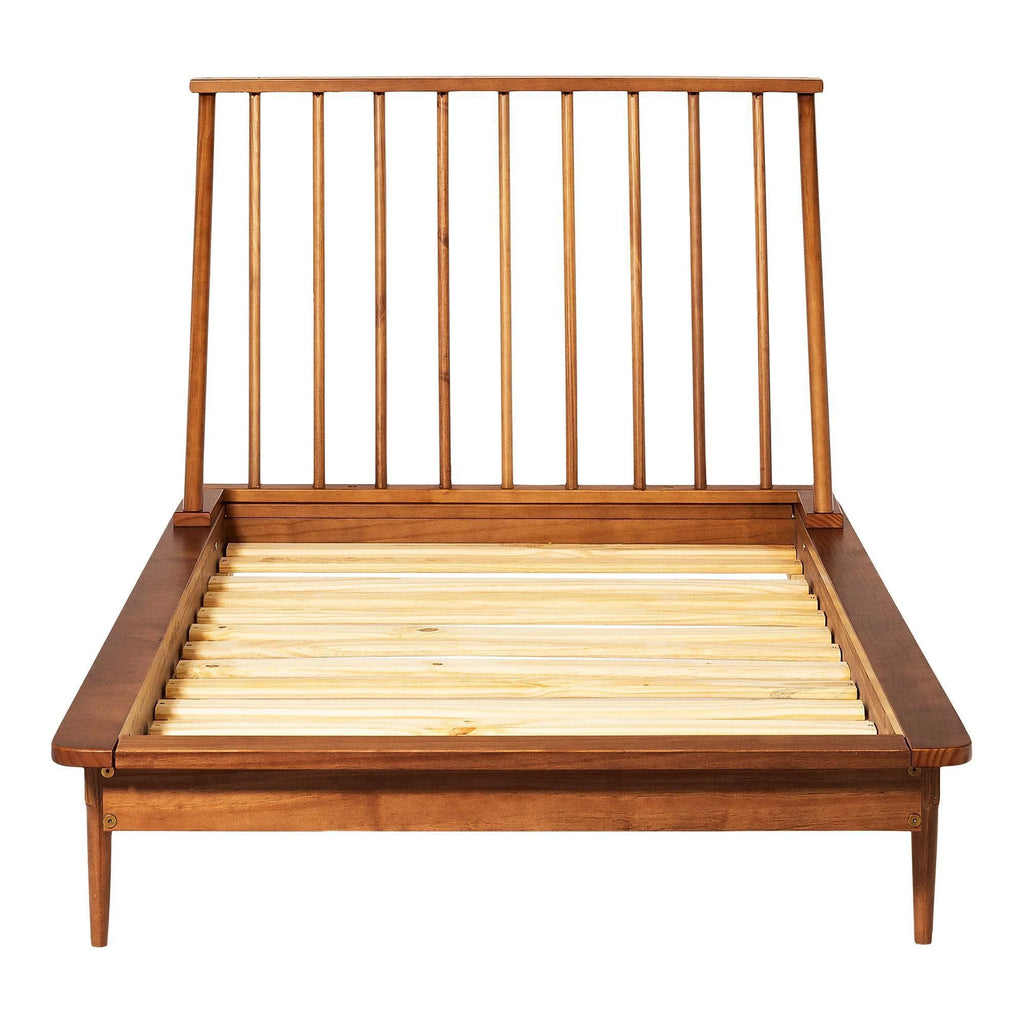 Twin Solid Wood Spindle Bed Caramel Q430122