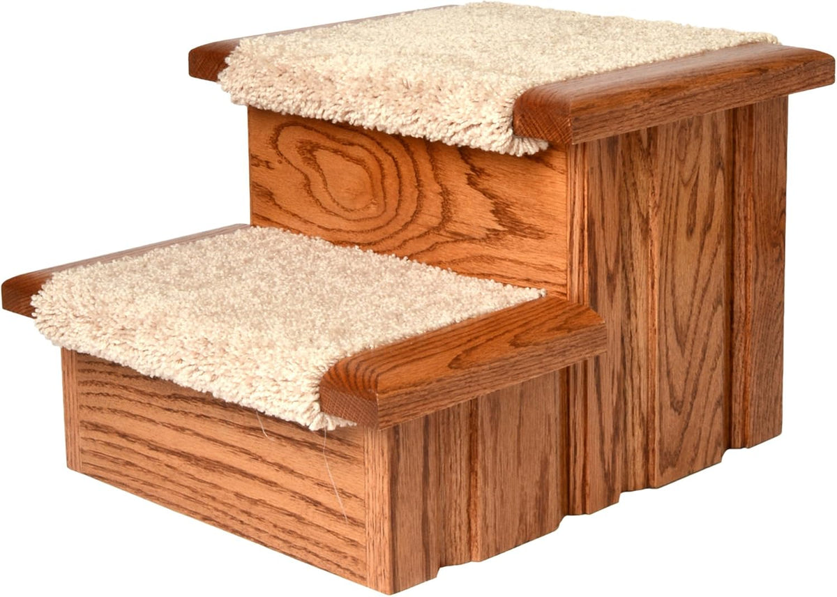 Tall Raised Panel Dog Steps, Carpeted Tread, 12-Inch Pack of 2 Z60220