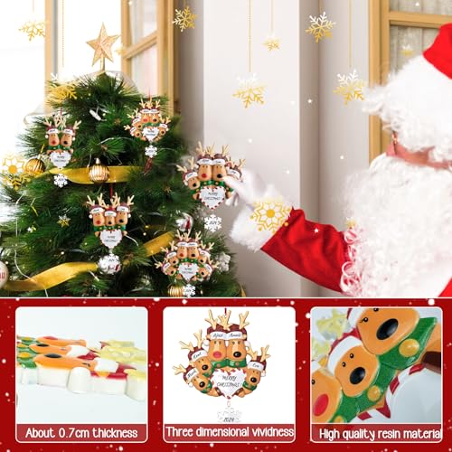 Reindeer Christmas Ornaments 3D Resin Family of 4 G523202