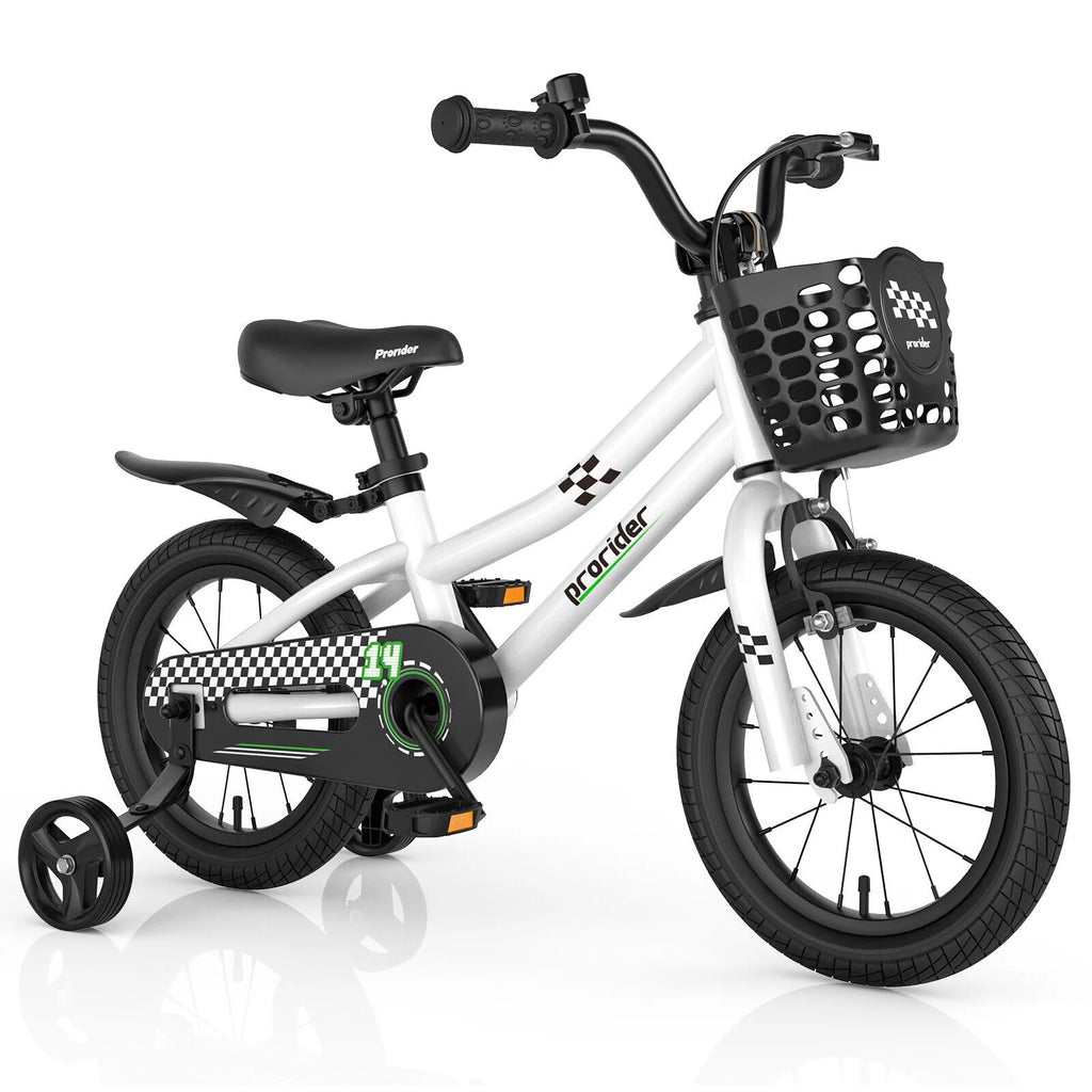 14 Inch Kids Bike with Training Wheels and Basket U572638