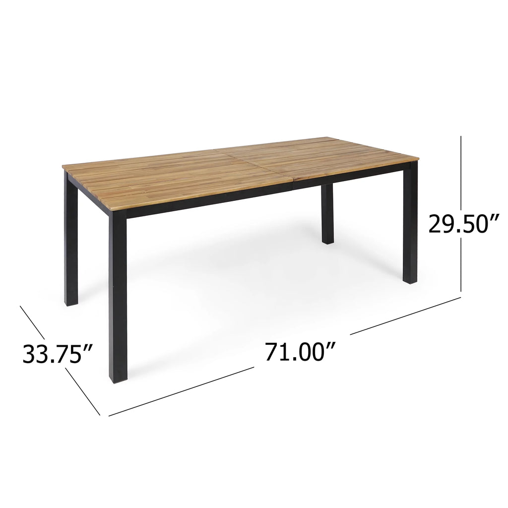 71" Wood Top Patio Dining Table W312253