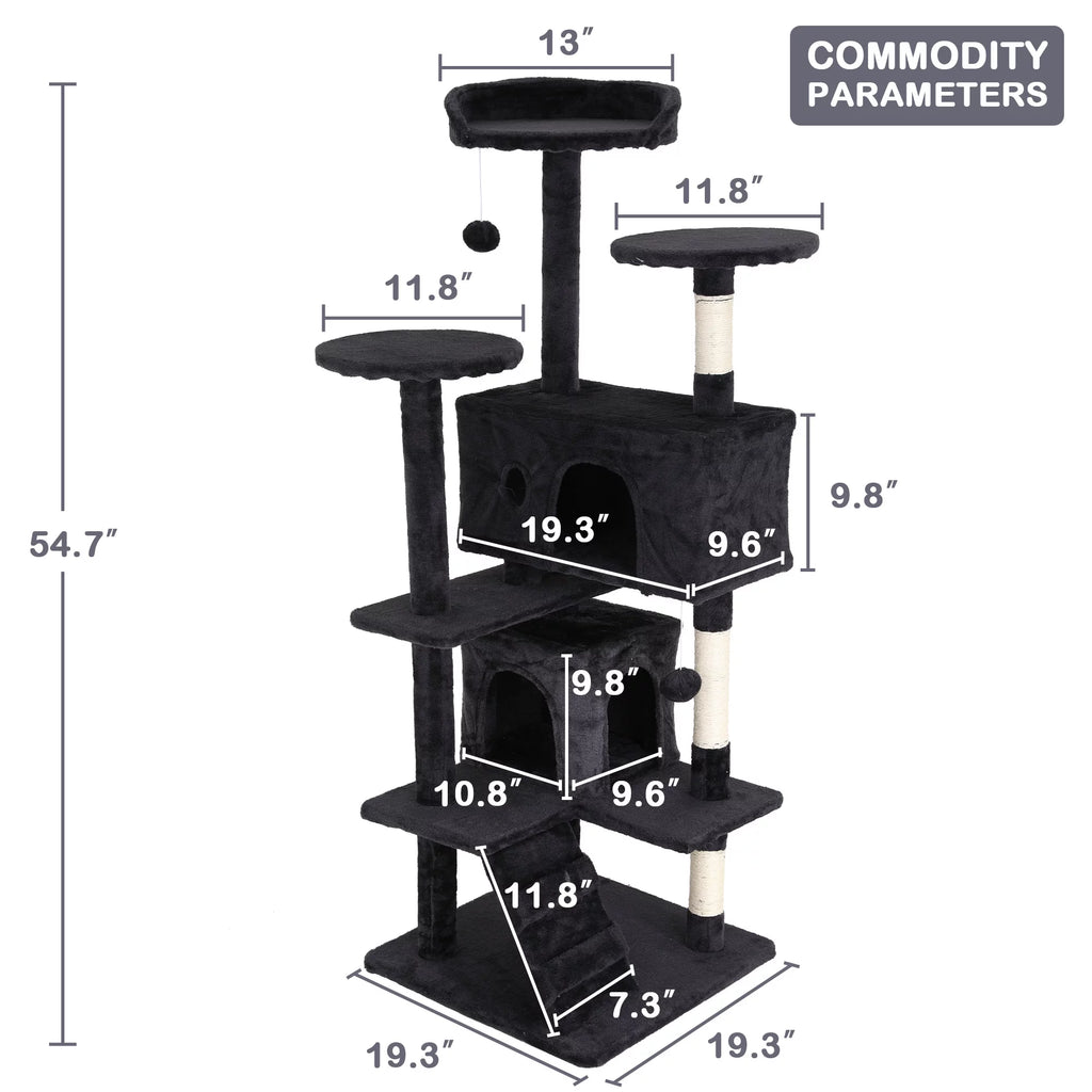 54in Dark Gray Cat Tree Tower S51949