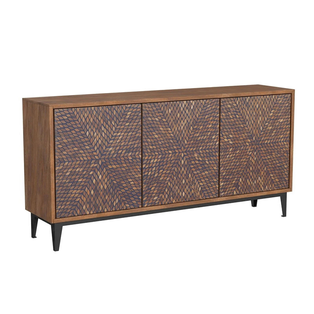 Brown Server in Wood and Metal K2777
