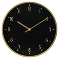 20" Round Indoor Black and Gold Analog Wall Clock with Arabic Numbers H755