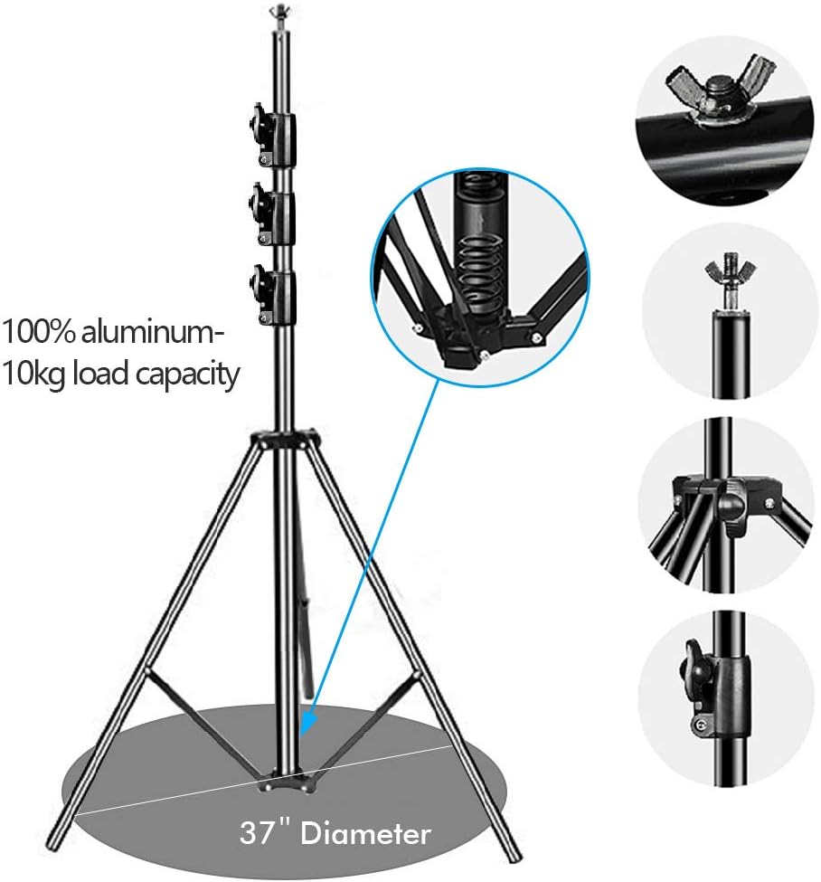 10 x 10Ft Muslin Backdrop Stand Kit with Carrying Bag 8 Pcs Clip Clamps T7529