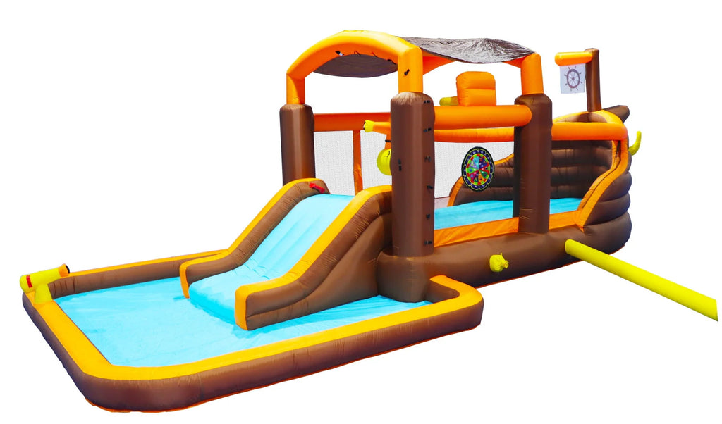 Inflatable Bounce Slide Water Park with Play Pool and Blower H221