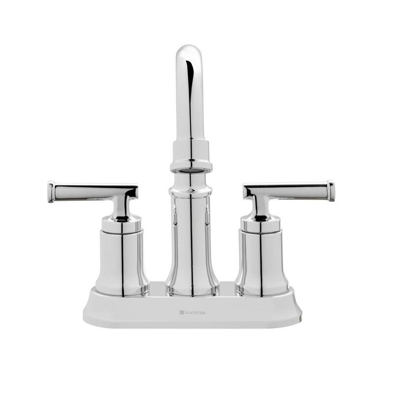 4 in. Centerset Double-Handle High-Arc Bathroom Faucet Polished Chrome 2-Pack L488