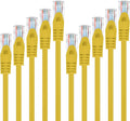 50-Pack Cat5e Patch Cable 1ft Cat 5e Ethernet Cable Snagless Yellow C801