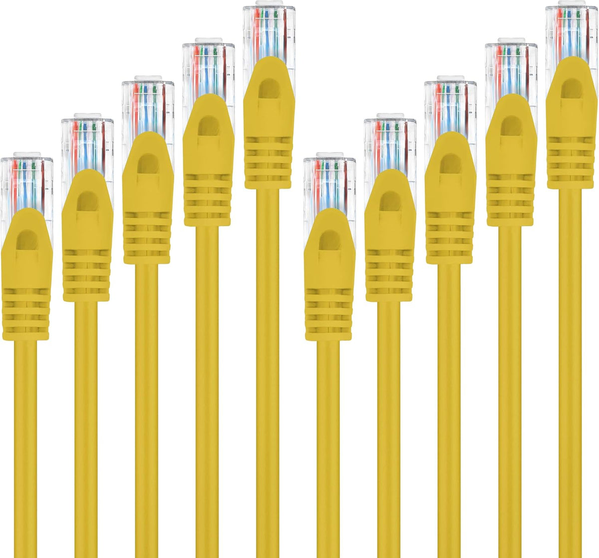 50-Pack Cat5e Patch Cable 1ft Cat 5e Ethernet Cable Snagless Yellow C801