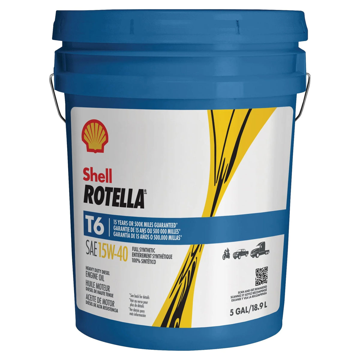 15W-40 Full Synthetic Diesel Engine Oil, 5 Gallon I119068