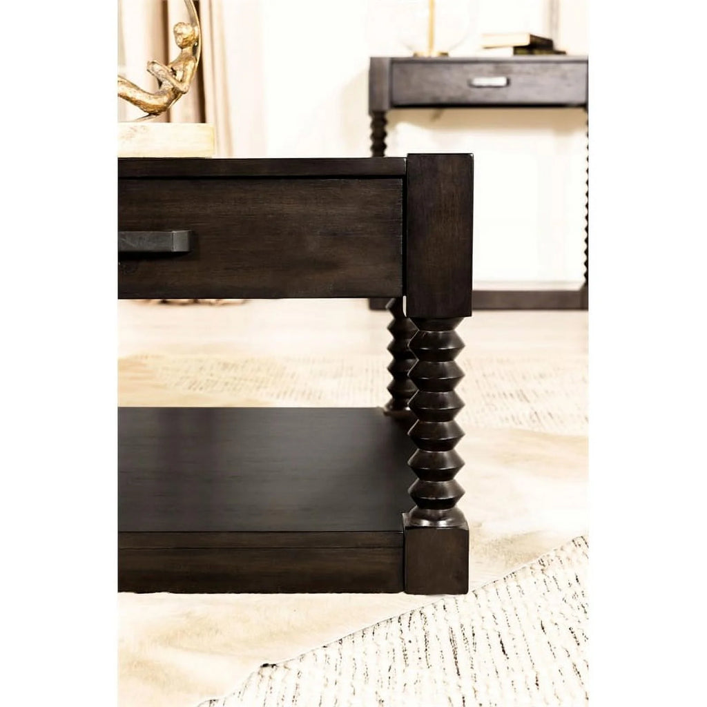 Brown 2-Drawer Wood Coffee Table Q901605