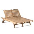 Grade A Teak Double Sun Lounger F383