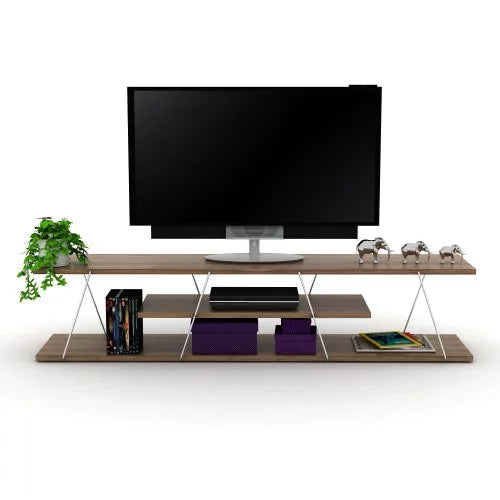 Mid Century Modern 4 Shelves 56 inch Low Tv Stand I6678