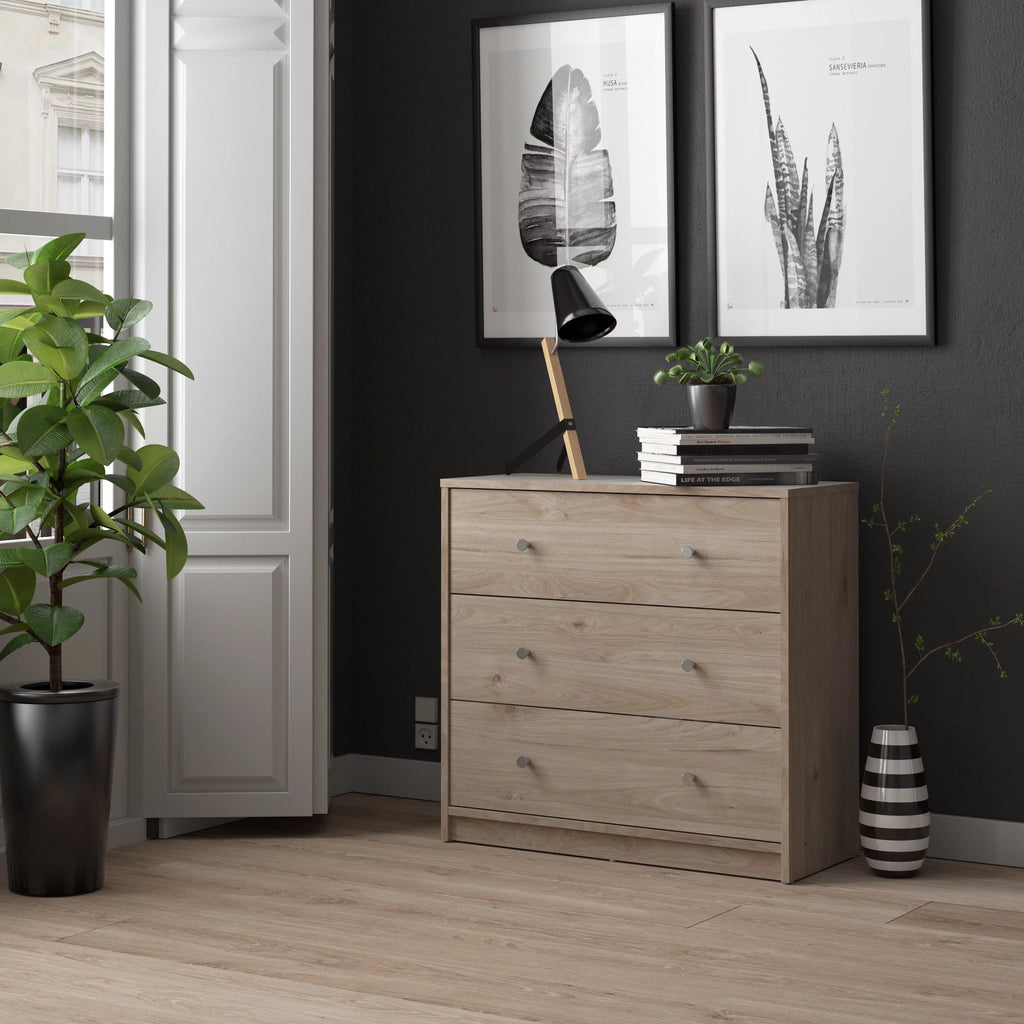 White 3 Drawer Dresser F66026